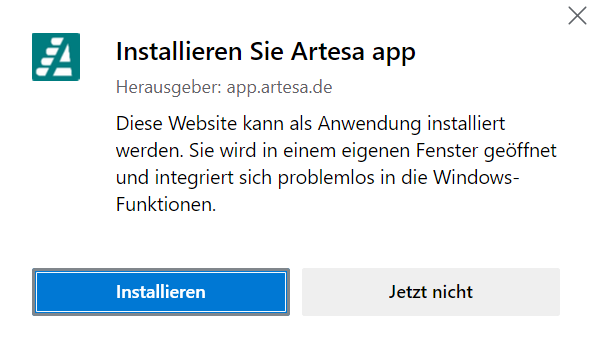 Installation bestätigen