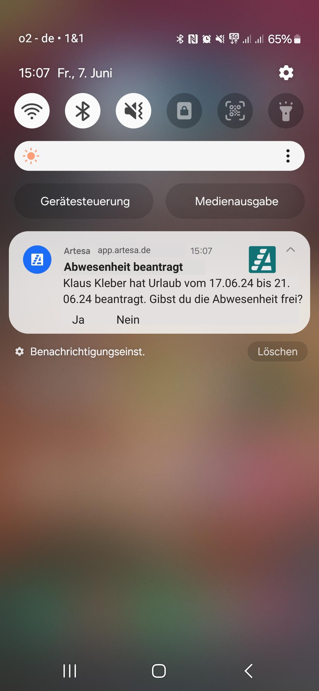 Push-Benachrichtigung auf dem Smartphone